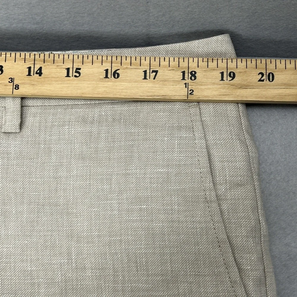 Tommy Bahama Latigo Beach Men 36(38)x32 Flat Front Khaki Linen Blend Pants.